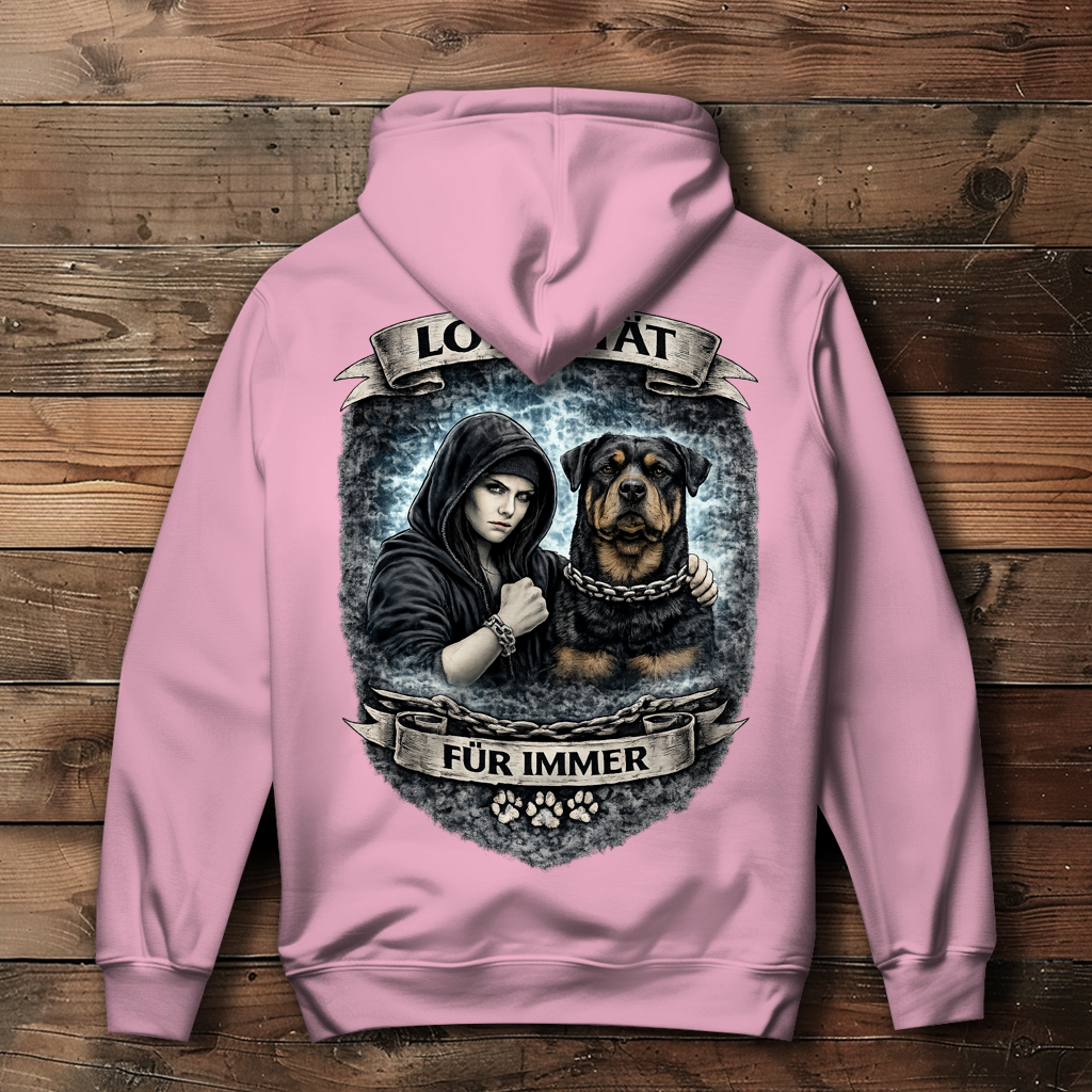 Damen Hoodie La Familia für immer mit Rottweiler