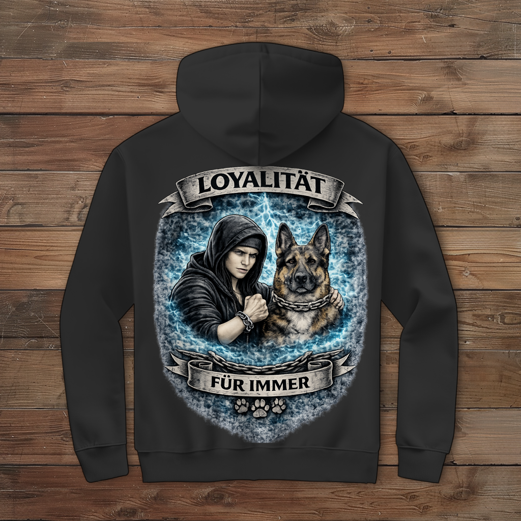 Damen Zipper Hoodie La Familia für immer mit Schäferhund