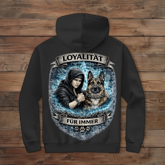 Damen Zipper Hoodie La Familia für immer mit Schäferhund
