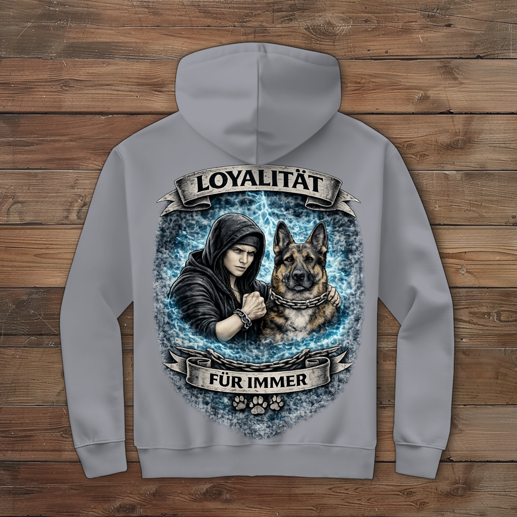 Damen Zipper Hoodie La Familia für immer mit Schäferhund