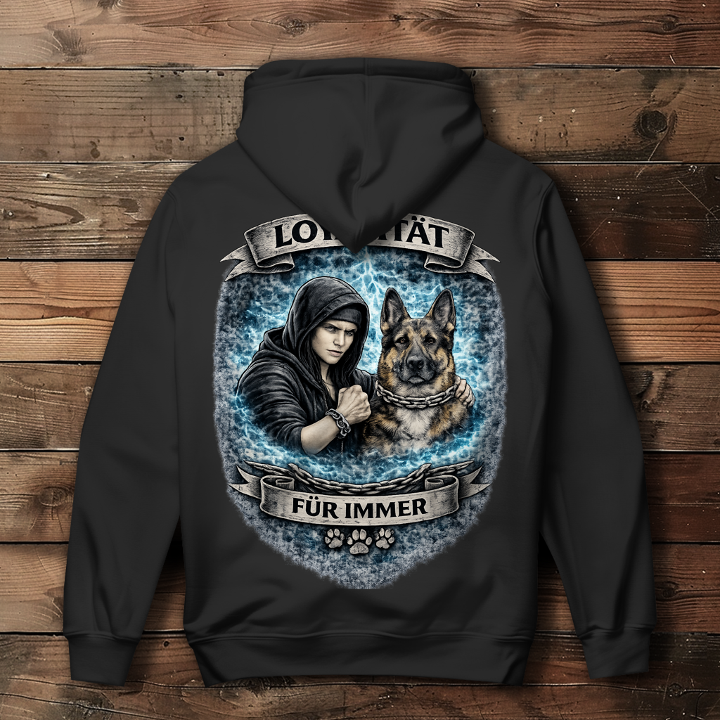 Damen Hoodie La Familia für immer mit Schäferhund