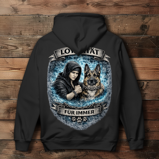 Damen Hoodie La Familia für immer mit Schäferhund