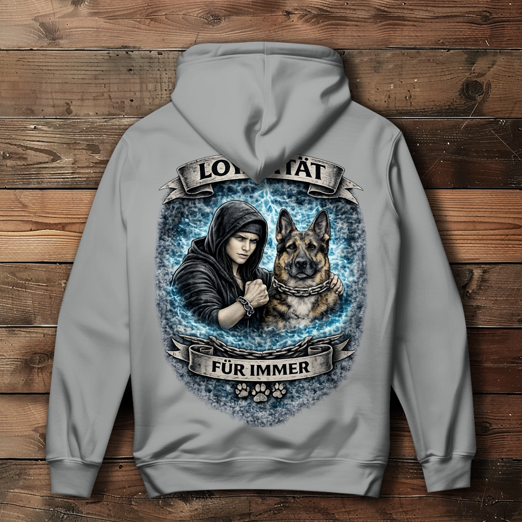 Damen Hoodie La Familia für immer mit Schäferhund