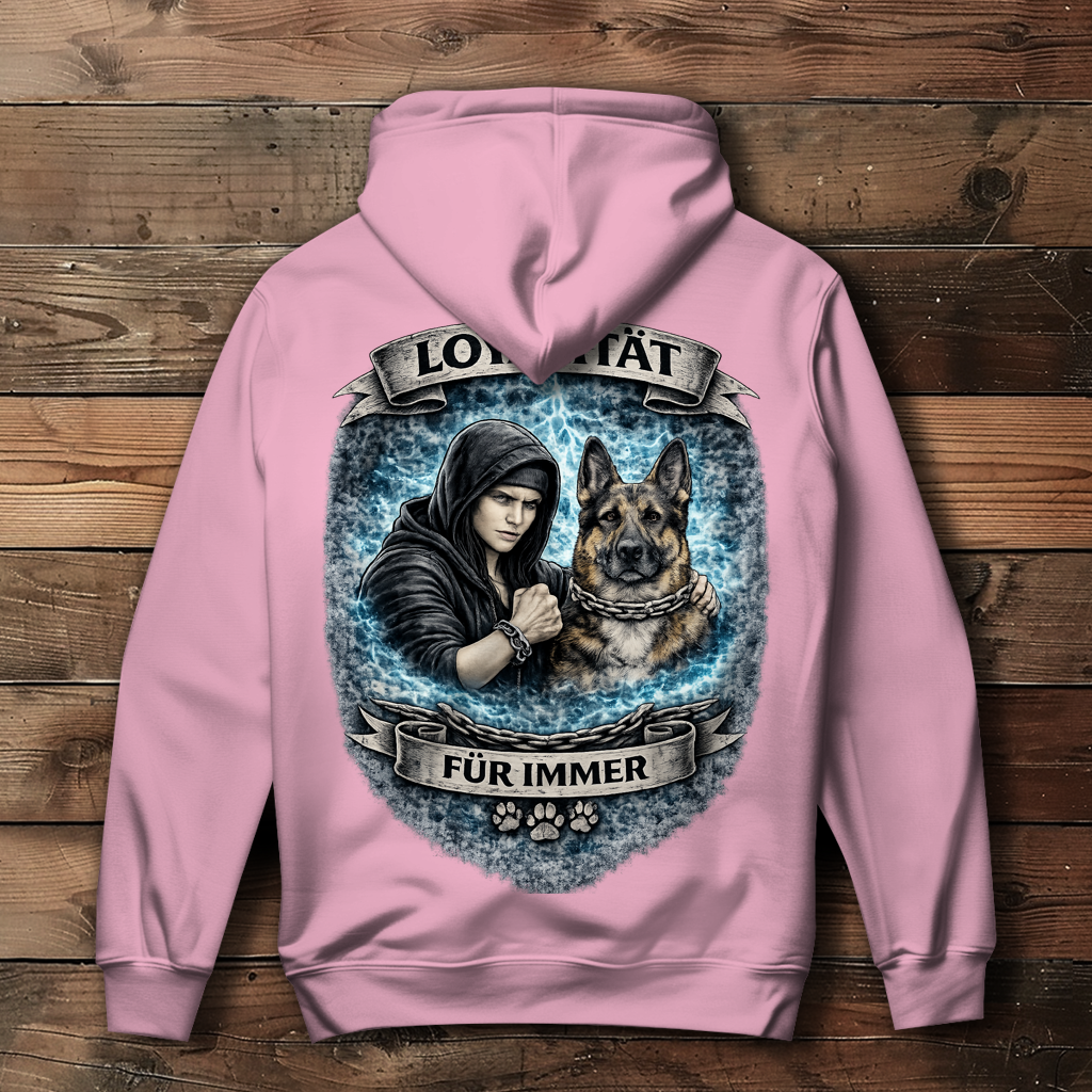 Damen Hoodie La Familia für immer mit Schäferhund