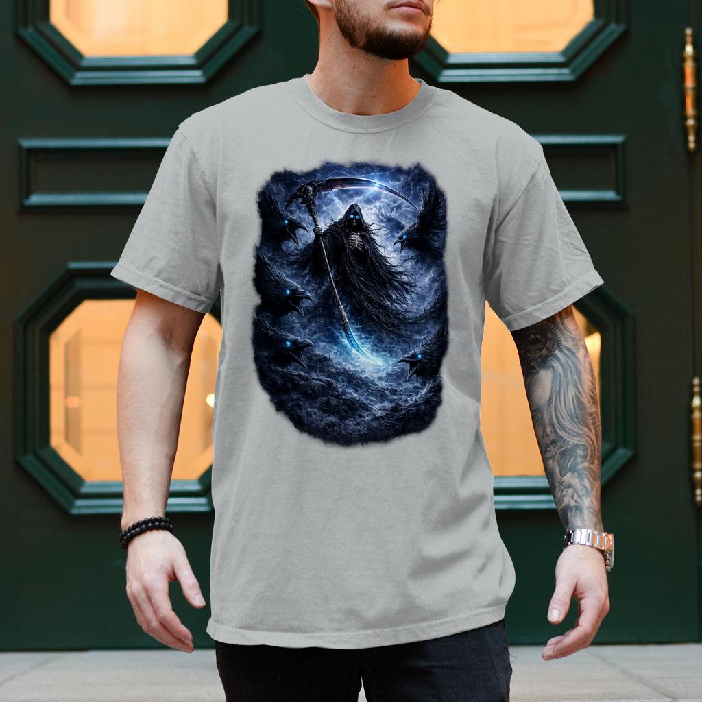Herren T-Shirt Der finstere Reaper und die Raben