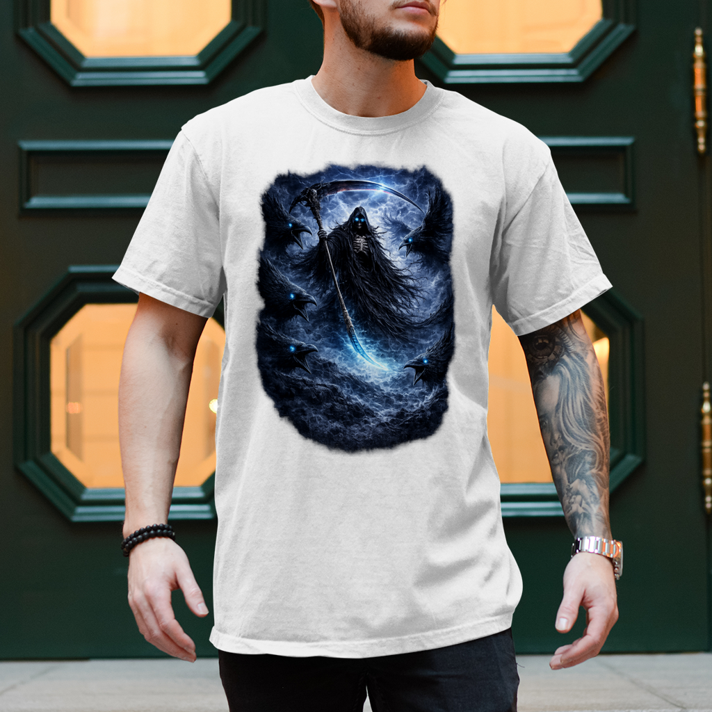 Herren T-Shirt Der finstere Reaper und die Raben