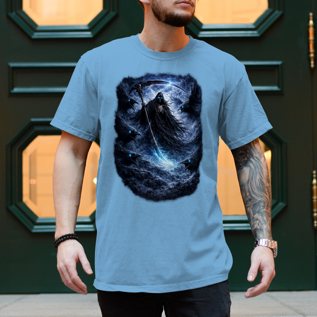 Herren T-Shirt Der finstere Reaper und die Raben