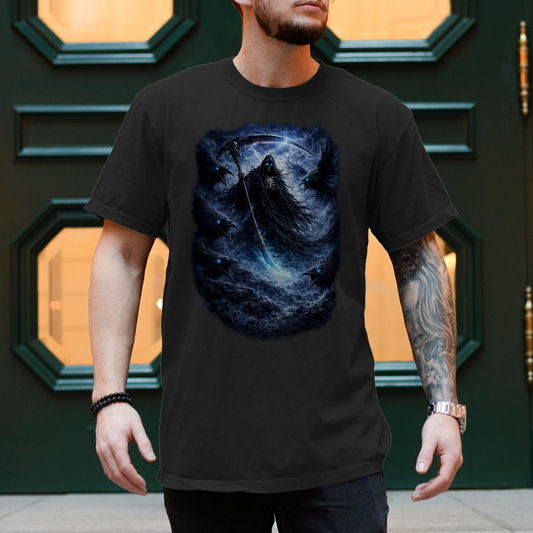 Herren T-Shirt Der finstere Reaper und die Raben