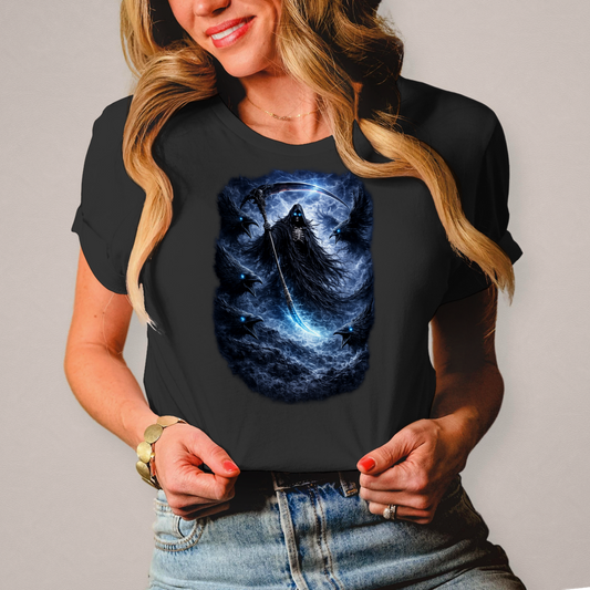 Damen T-Shirt Der finstere Reaper und die Raben