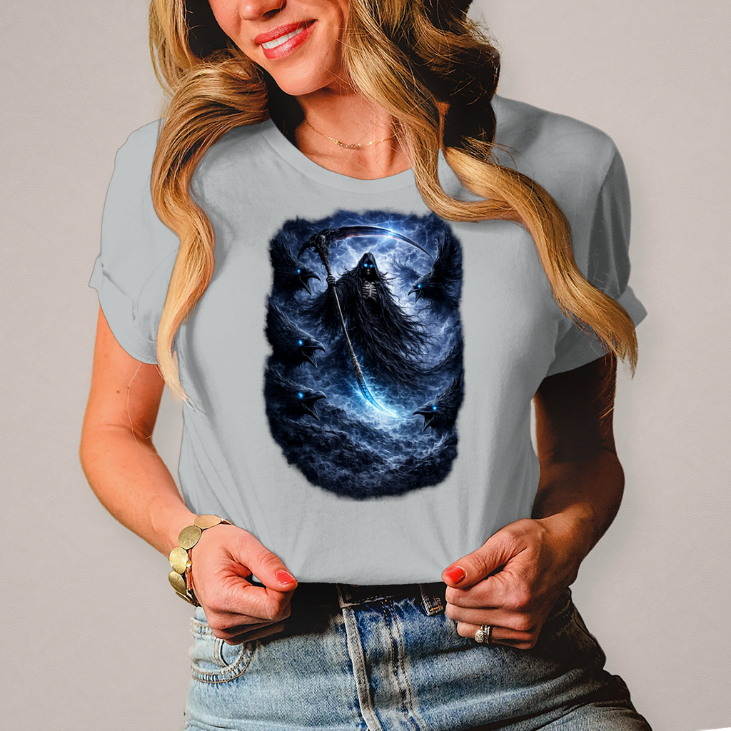 Damen T-Shirt Der finstere Reaper und die Raben