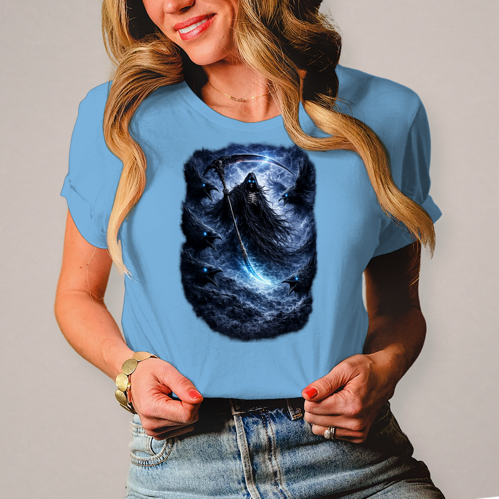 Damen T-Shirt Der finstere Reaper und die Raben