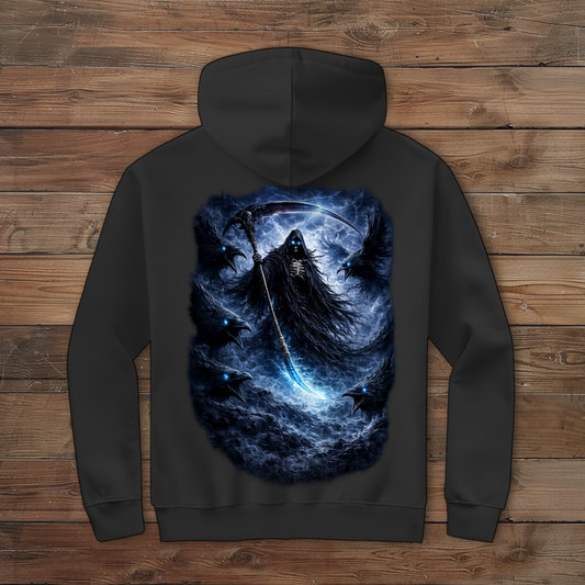 Herren Zipper Hoodie Der finstere Reaper und die Raben