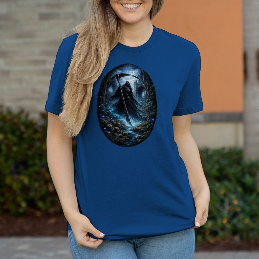 Damen T-Shirt Grim Reaper im verfluchten Wald
