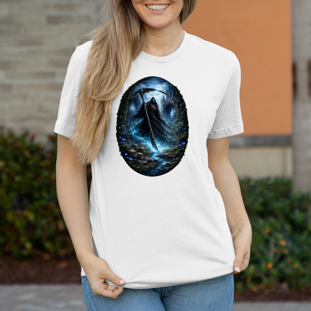 Damen T-Shirt Grim Reaper im verfluchten Wald
