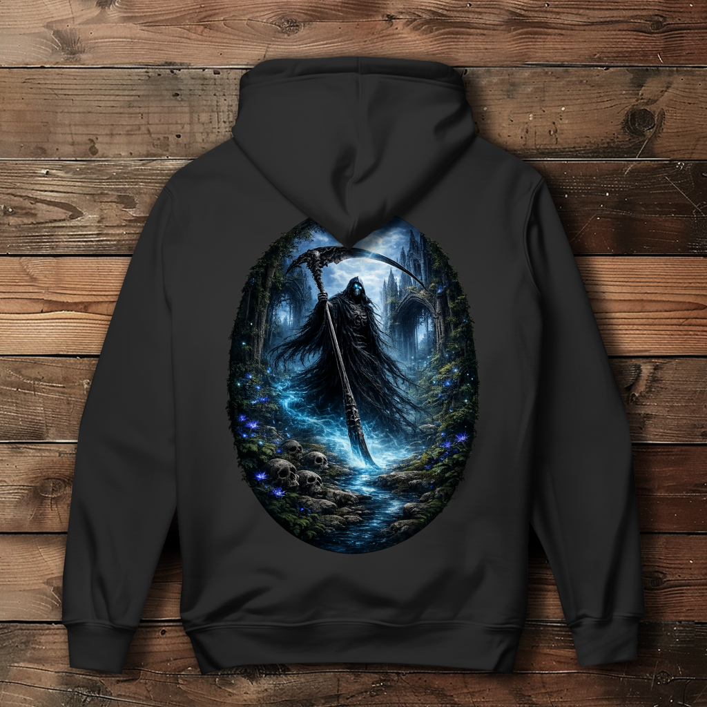 Damen Hoodie Grim Reaper im verfluchten Wald