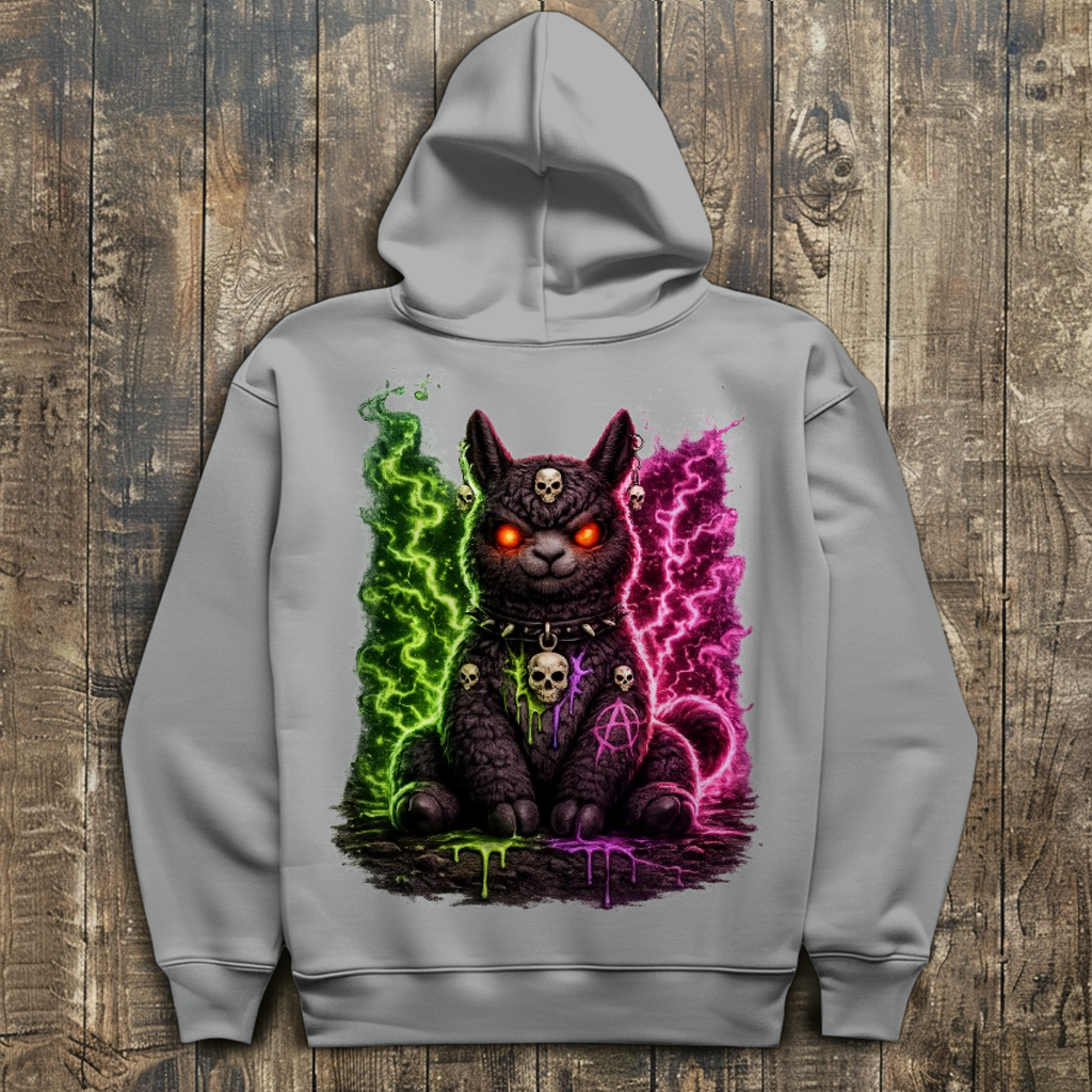 Herren Hoodie Dämonische Lama in grüner und pinker Magie