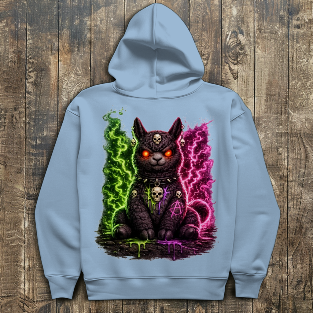 Herren Hoodie Dämonische Lama in grüner und pinker Magie