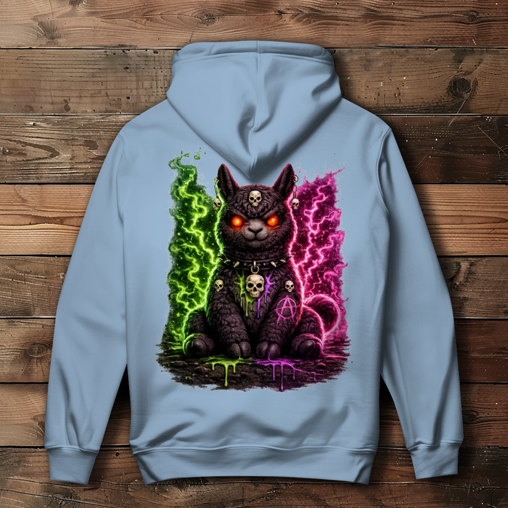 Damen Hoodie Dämonische Lama in grüner und pinker Magie
