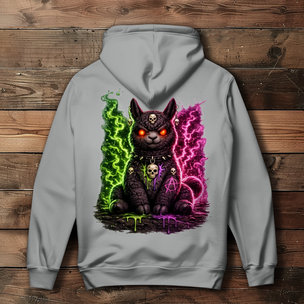 Damen Hoodie Dämonische Lama in grüner und pinker Magie