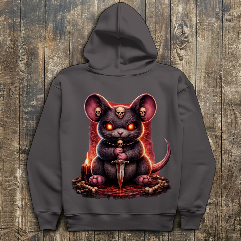 Herren Hoodie Dämonische Maus im blutigen Pentagramm