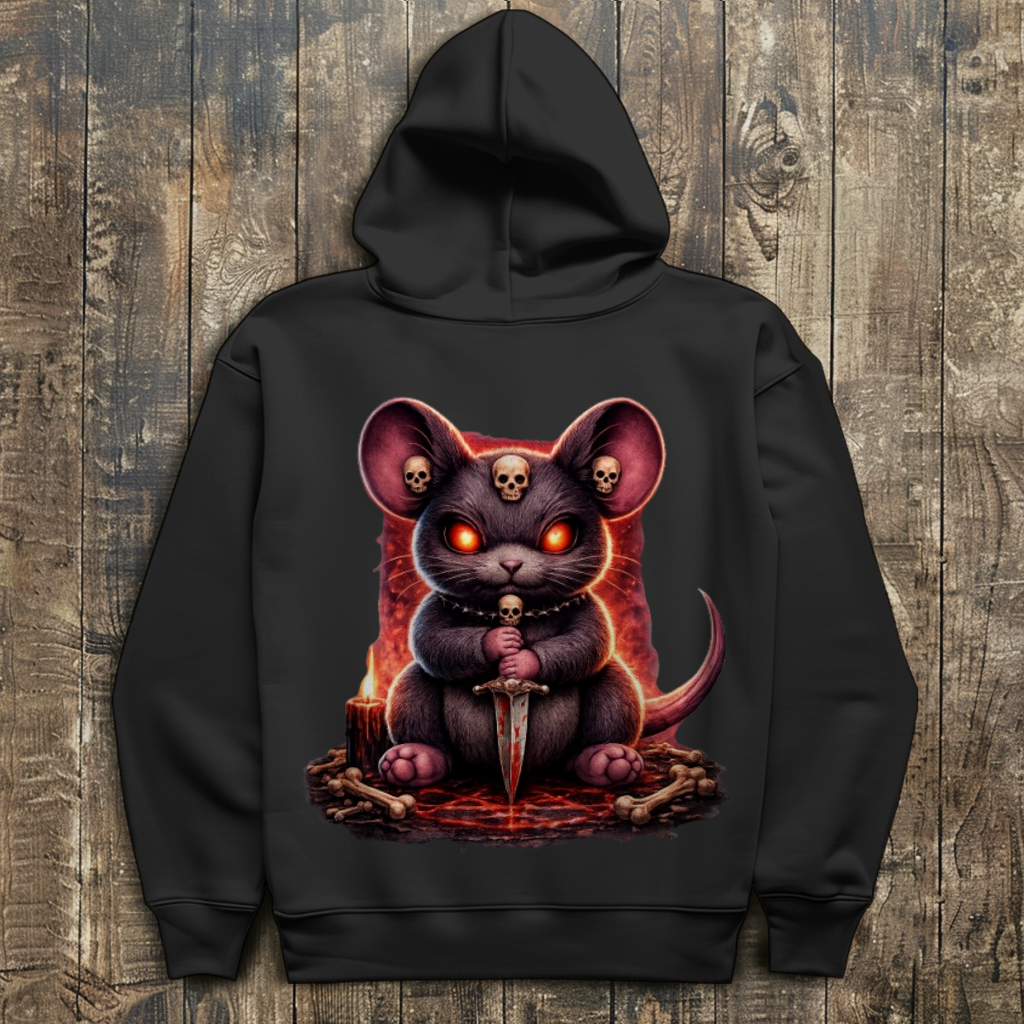 Herren Hoodie Dämonische Maus im blutigen Pentagramm