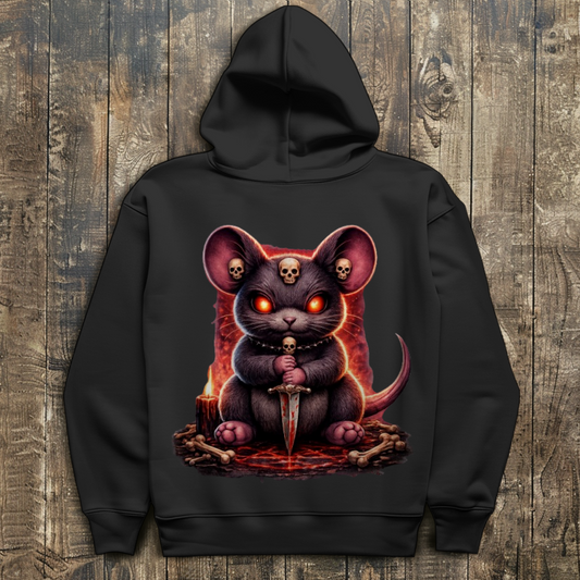 Herren Hoodie Dämonische Maus im blutigen Pentagramm
