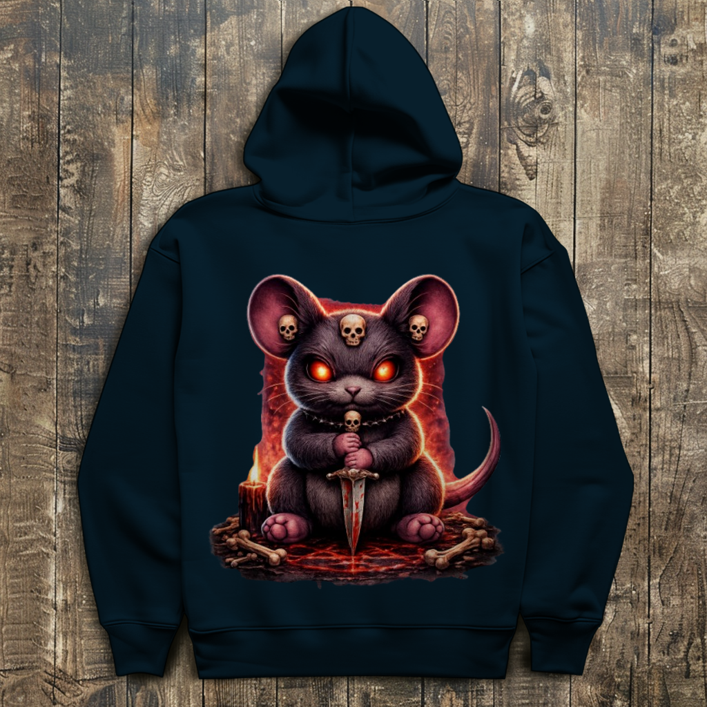 Herren Hoodie Dämonische Maus im blutigen Pentagramm