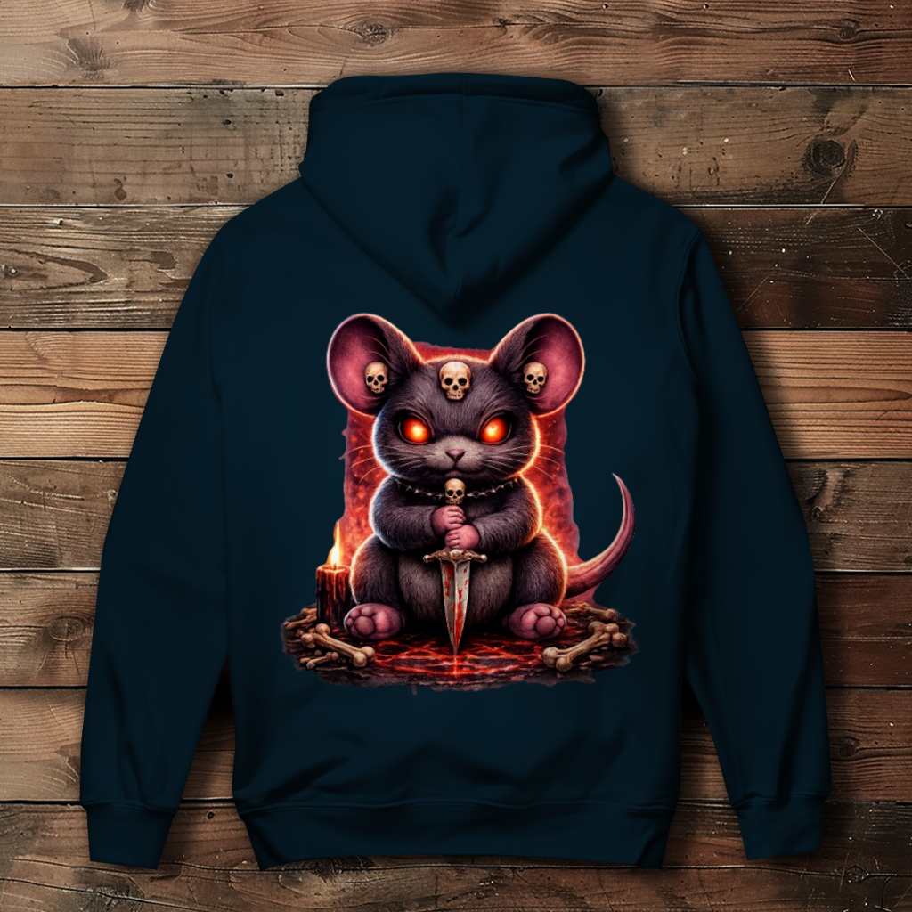 Damen Hoodie Dämonische Maus im blutigen Pentagramm