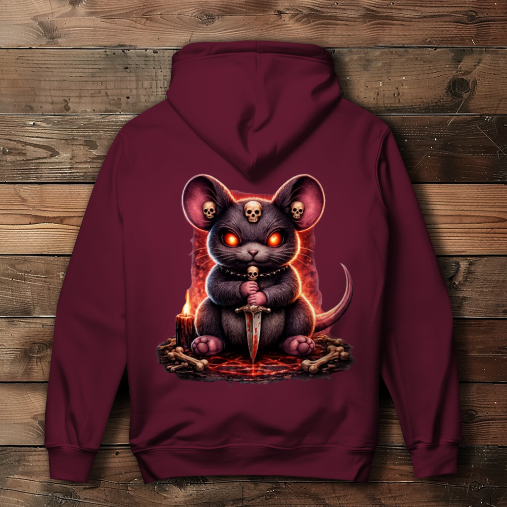 Damen Hoodie Dämonische Maus im blutigen Pentagramm