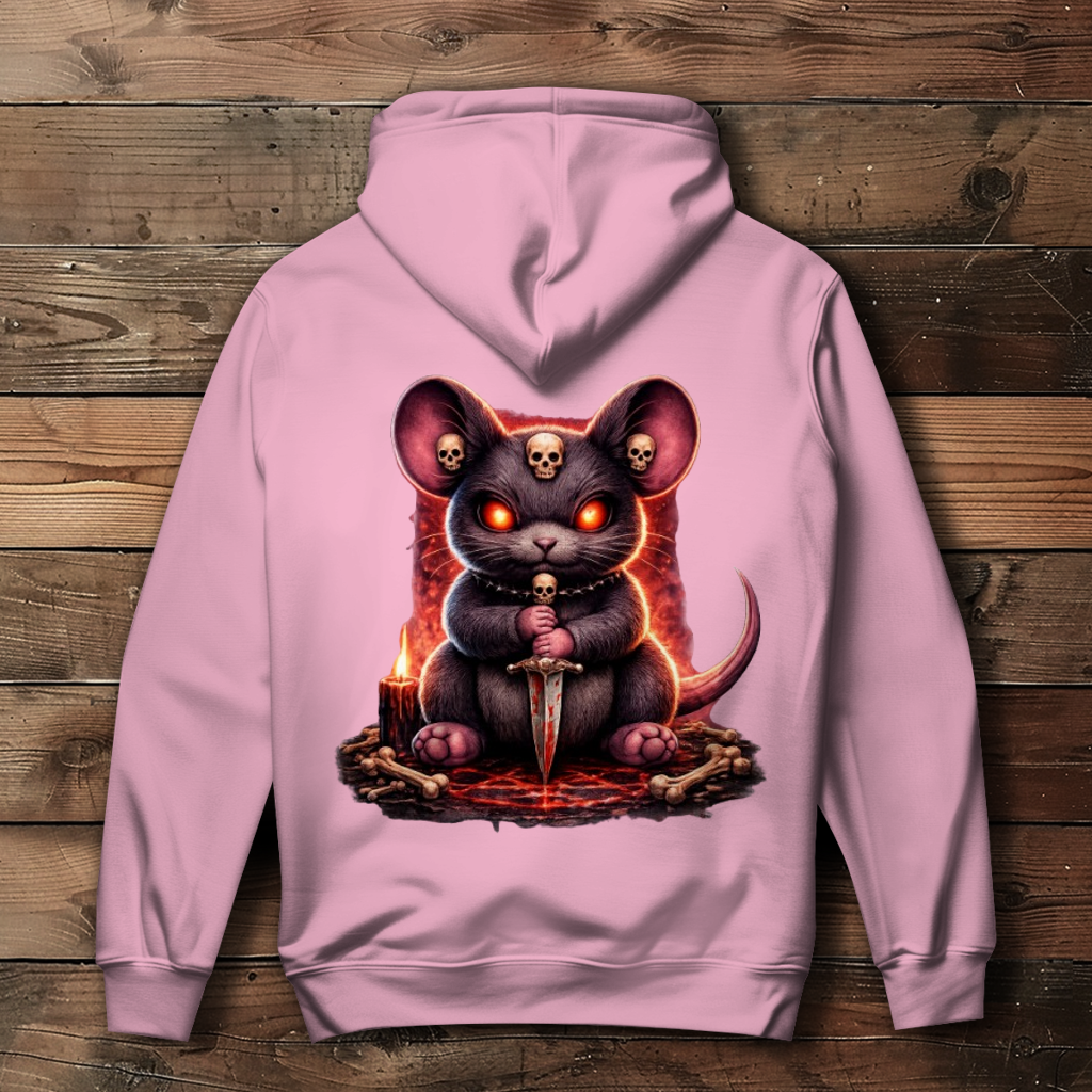 Damen Hoodie Dämonische Maus im blutigen Pentagramm