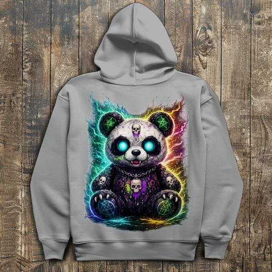 Herren Hoodie Dämonischer Panda mit leuchtenden Pentagrammen