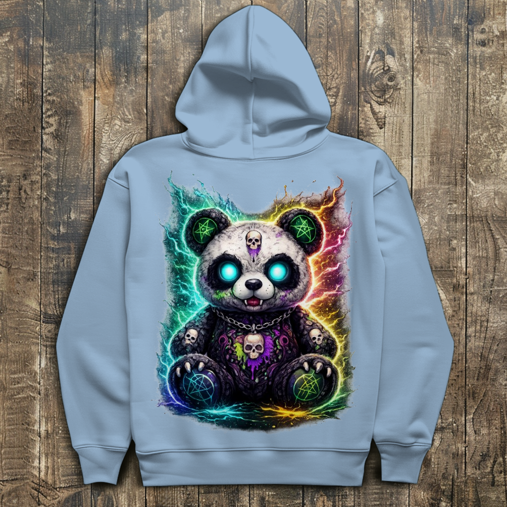 Herren Hoodie Dämonischer Panda mit leuchtenden Pentagrammen