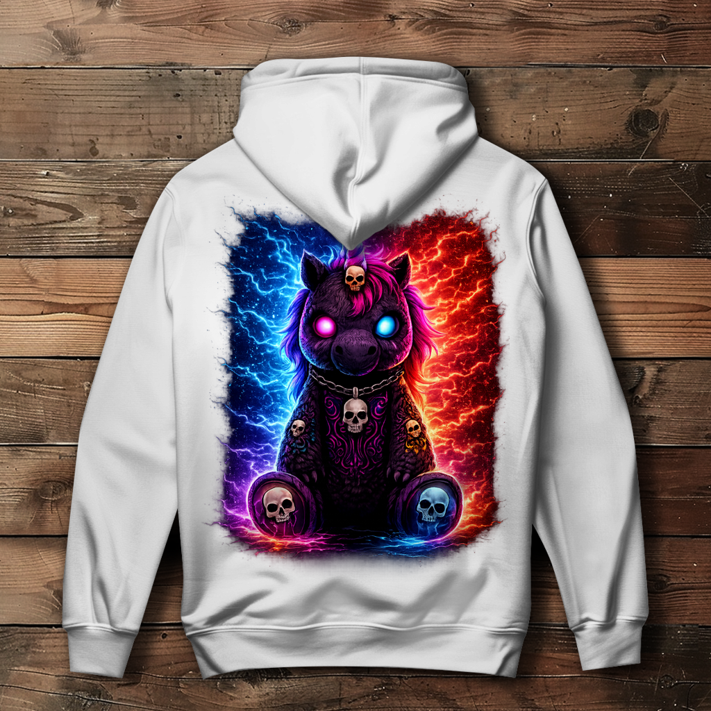 Damen Hoodie Dämonisches Einhorn mit leuchtenden Mustern