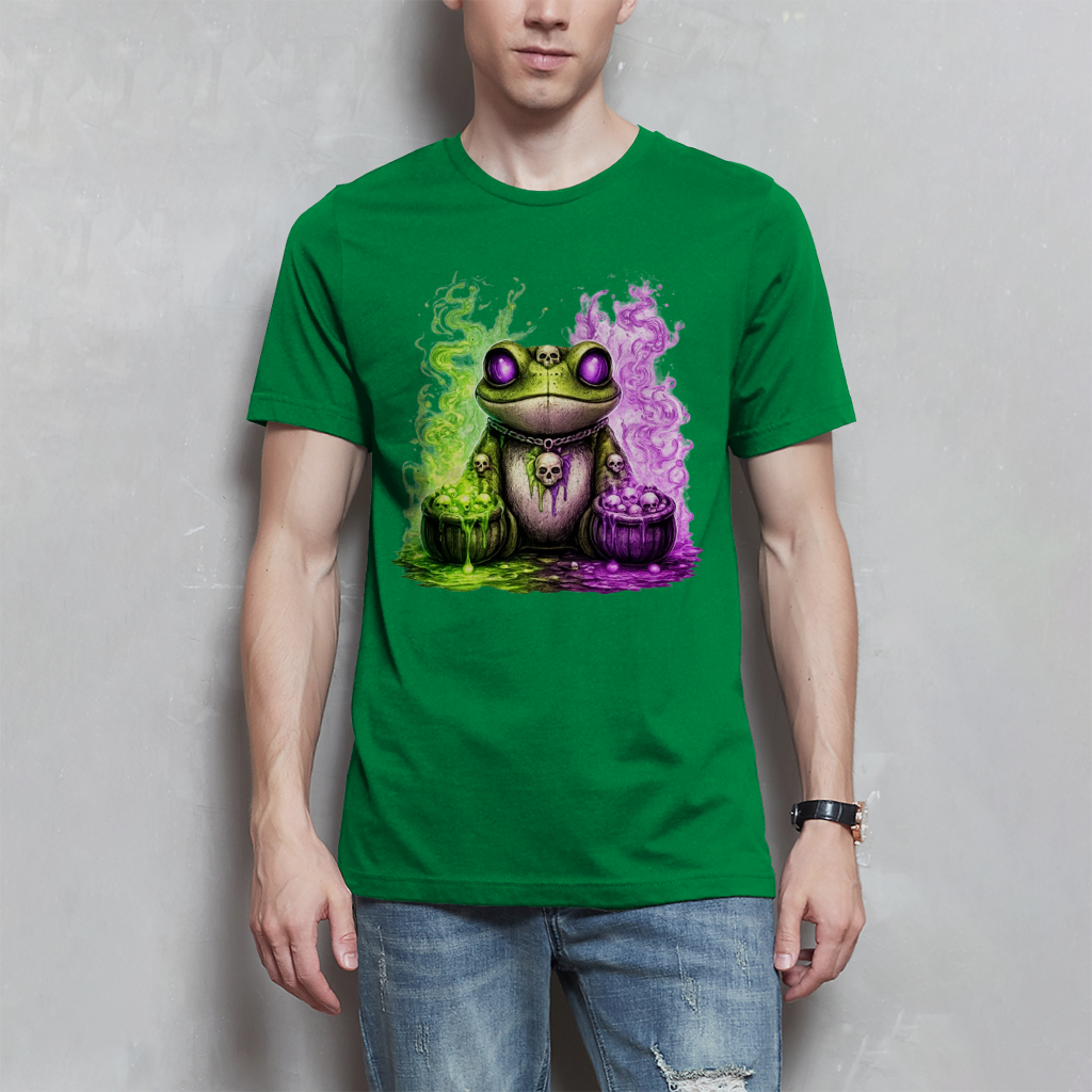 Herren T-Shirt Der bedrohliche Frosch mit Totenköpfen