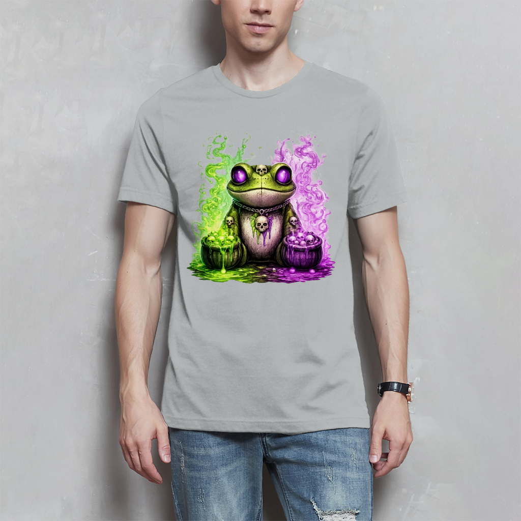 Herren T-Shirt Der bedrohliche Frosch mit Totenköpfen