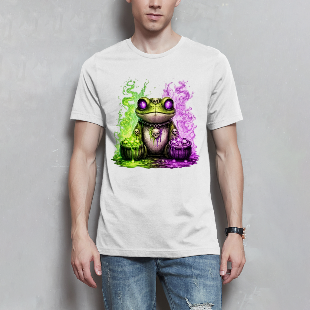 Herren T-Shirt Der bedrohliche Frosch mit Totenköpfen