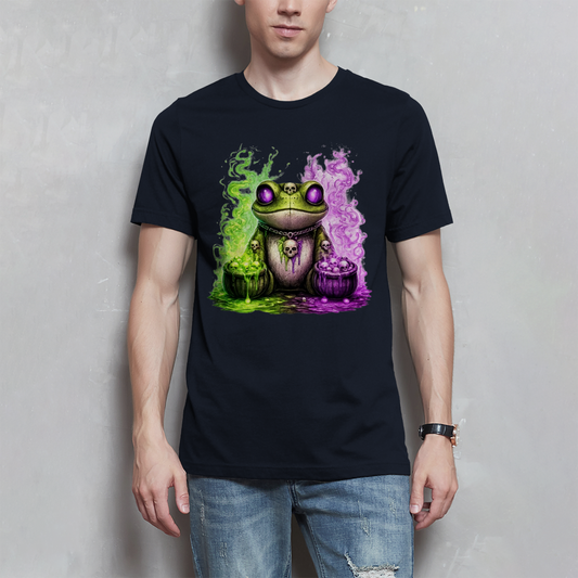 Herren T-Shirt Der bedrohliche Frosch mit Totenköpfen