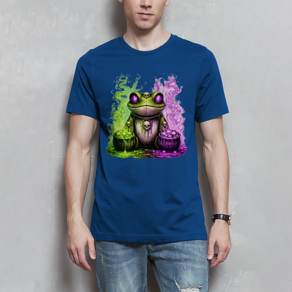Herren T-Shirt Der bedrohliche Frosch mit Totenköpfen