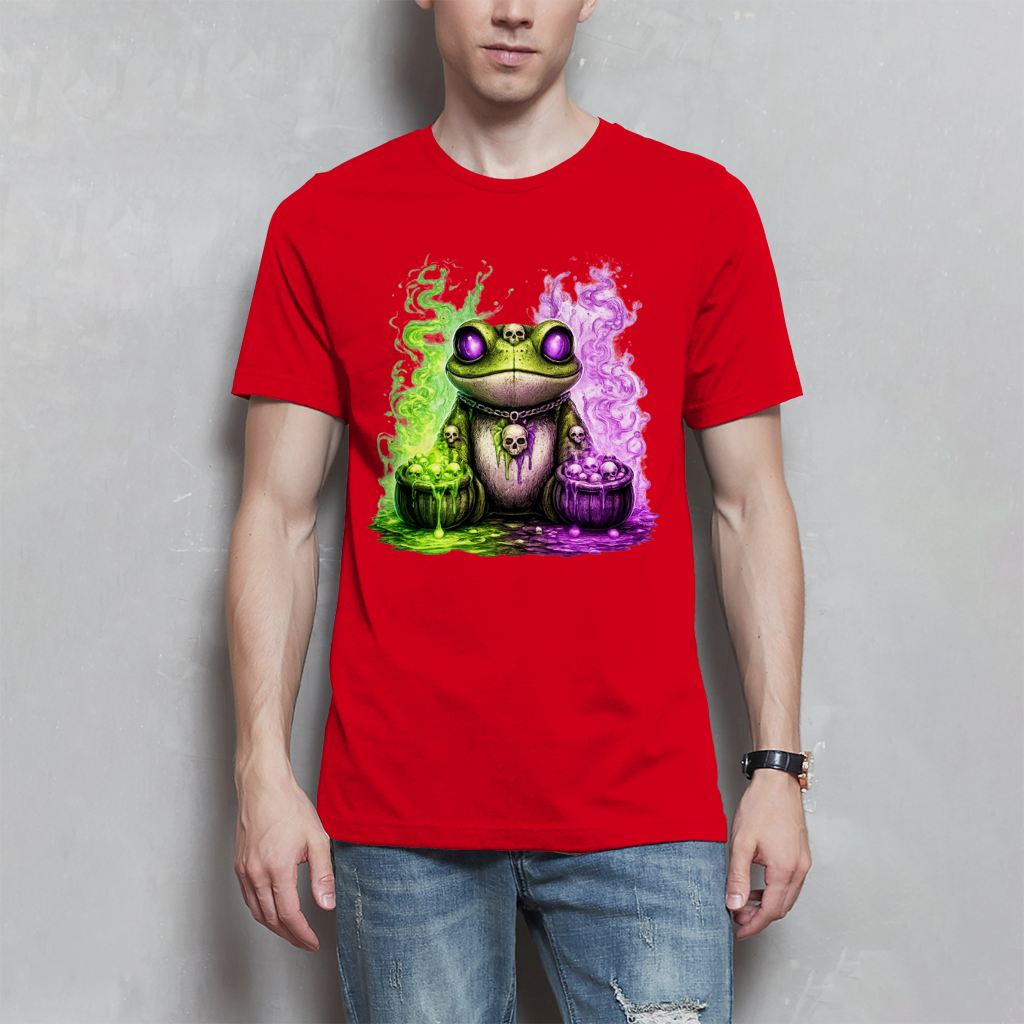 Herren T-Shirt Der bedrohliche Frosch mit Totenköpfen
