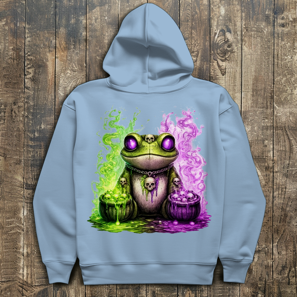 Herren Hoodie Der bedrohliche Frosch mit Totenköpfen