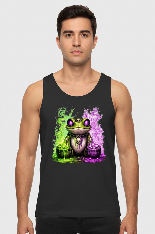 Herren Basic Tank Top Der bedrohliche Frosch mit Totenköpfen