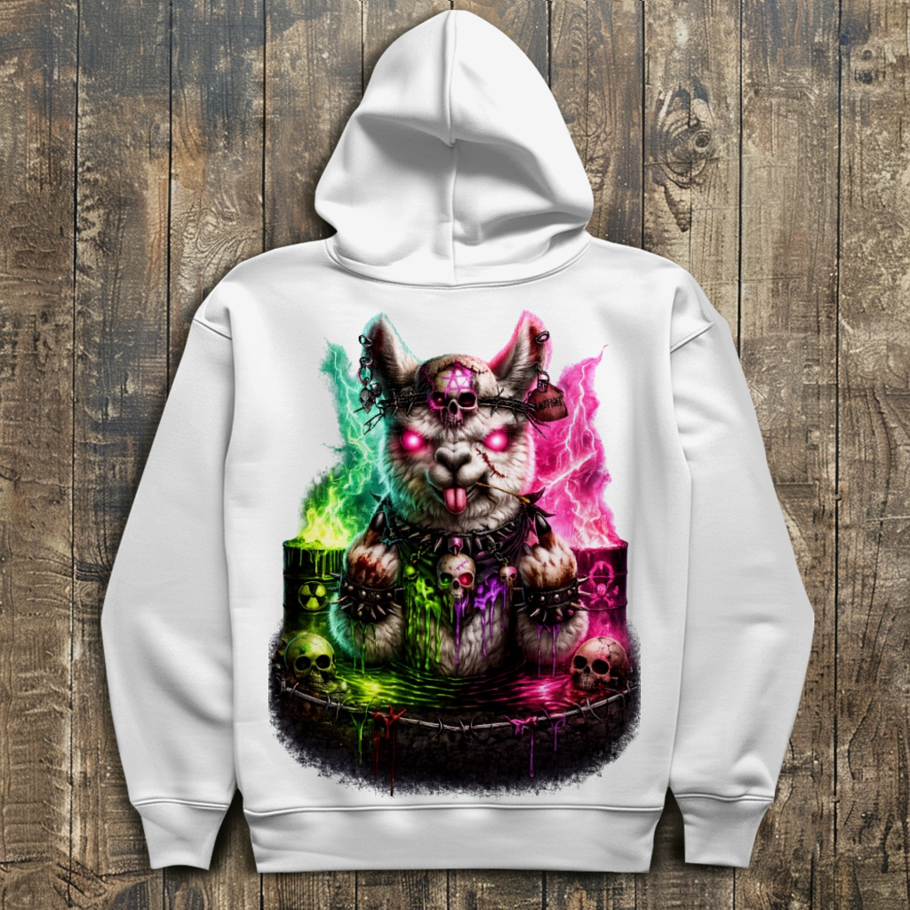 Herren Hoodie Der dämonische Alpaka-Kampf