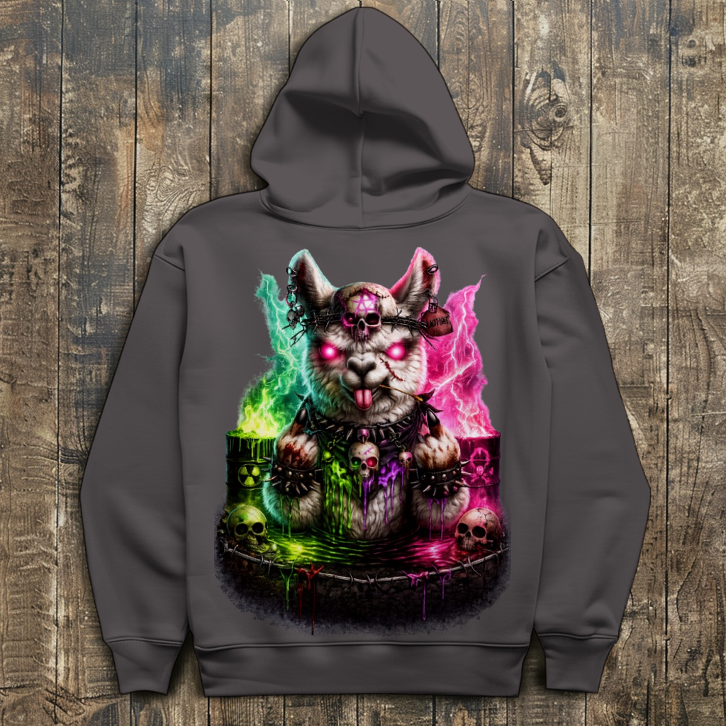 Herren Hoodie Der dämonische Alpaka-Kampf
