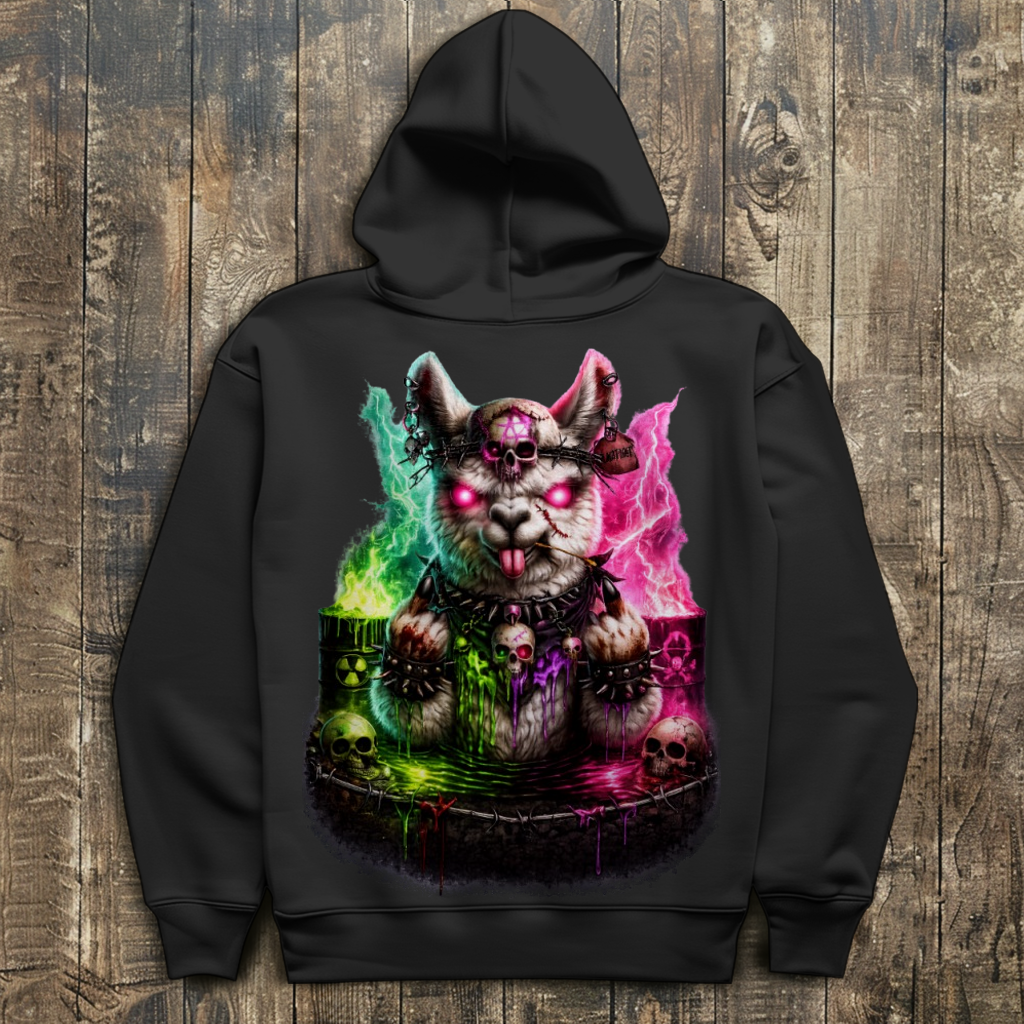 Herren Hoodie Der dämonische Alpaka-Kampf