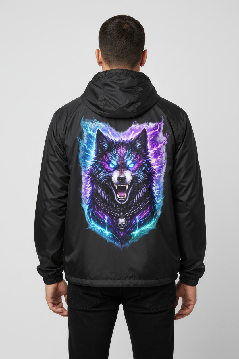 Windbreaker Dämonischer Wolf mit elektrischer Aura