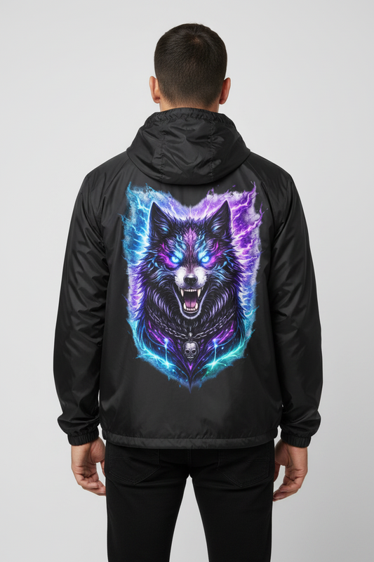 Windbreaker Dämonischer Wolf mit elektrischer Aura