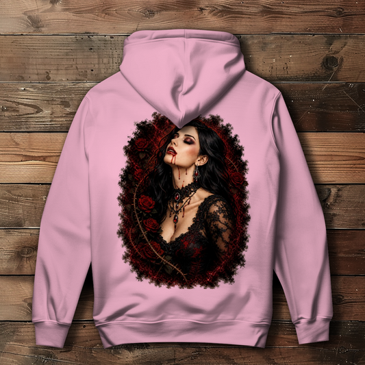 Damen Hoodie Dunkle Schönheit im Rosenkranz