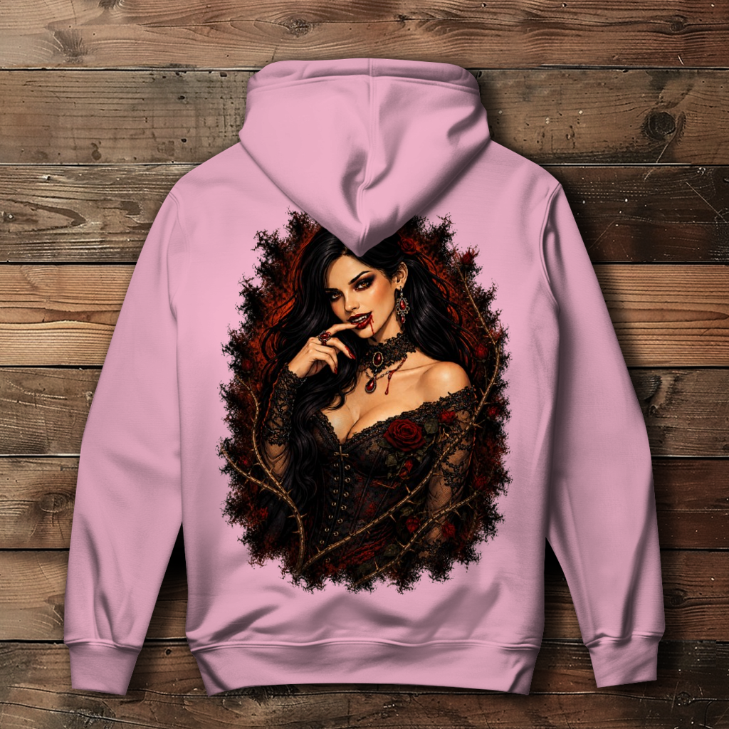 Damen Hoodie Gothic vampirische Verführung mit Rosen