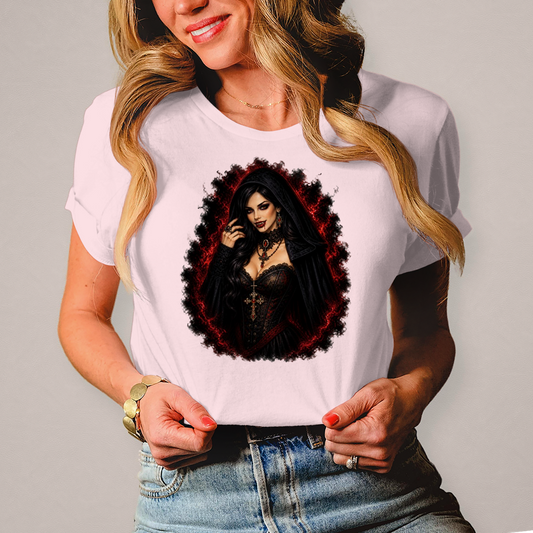 Damen T-Shirt Dunkler, verführerischer vampirischer Blick