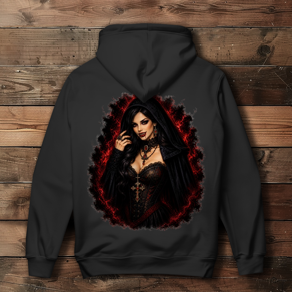 Damen Hoodie Dunkler, verführerischer vampirischer Blick